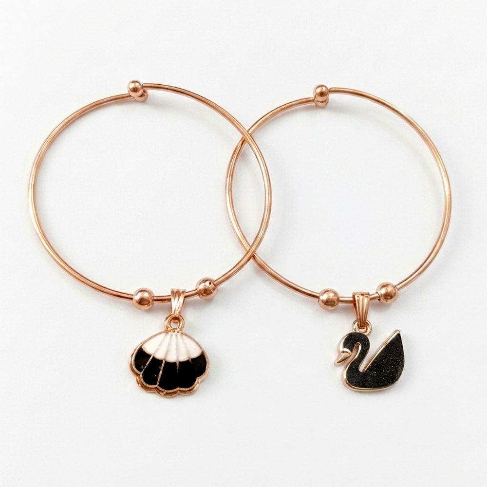 Urthn Rose Gold Plated Elegant Meenakari Openable Bracelet For Women & Girls (Set of 6)