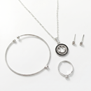 Urthn Silver Plated Chain Pendant Earrings Rings And Bracelet Jewellery Combo Set(Pack of 6)