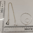 Urthn Silver Plated Panda Shape Chain Pendant with Adjustable Bracelet and Finger Ring for Women(Pack Of 12)