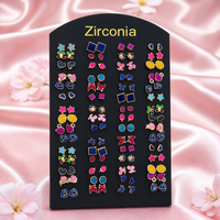 Urthn Multicolor Zirconia Cute Stud Earrings Combo Set (Pack of 60)