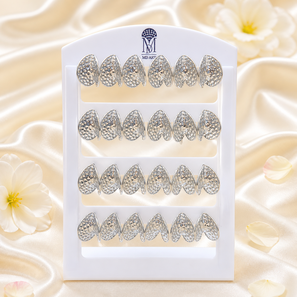 Urthn Textured Heart Shape Stud Earrings Set for Women  (Pack of 12)