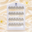 Urthn Textured Heart Shape Stud Earrings Set for Women  (Pack of 12)