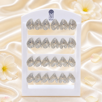Urthn Textured Heart Shape Stud Earrings Set for Women  (Pack of 12)