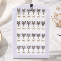 Urthn Elegant Butterfly And Pearl Studs Earrings Combo for Party Wear