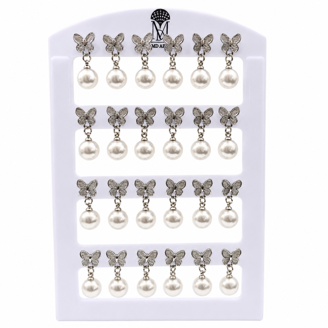 Urthn Elegant Butterfly And Pearl Set Of 12 Studs Earrings Combo for Party Wear