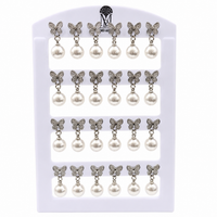Urthn Elegant Butterfly And Pearl Set Of 12 Studs Earrings Combo for Party Wear