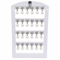 Urthn Cute Bow And Pearl Set Of 12 Studs Earrings Combo for Party Wear