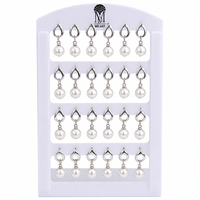 Urthn Silver Plated Pearl Studs Earrings Combo for Party Wear 