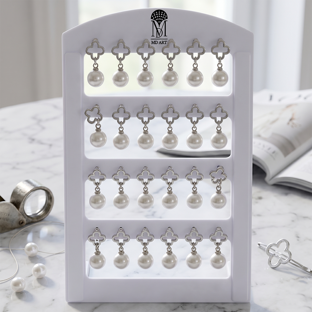 Urthn Silver Plated Trendy Floral And Pearl Set Of 12 Studs Earrings Combo for Party Wear