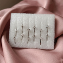 Urthn Oxidised Plated Austrian Stone Nose Stud Set for Women  (Set Of 3)