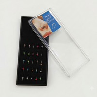 Urthn Colorful Crystal Stone Nose Stud Set for Women ( 25 Nose Stud )(Pack of 6)