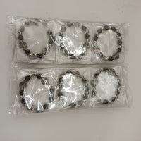 Urthn Oxidised Plated Charm Black Beads Bracelet Set (Set of 12)