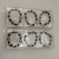 Urthn Oxidised Plated Charm Black Beads Bracelet Set (Set of 12)
