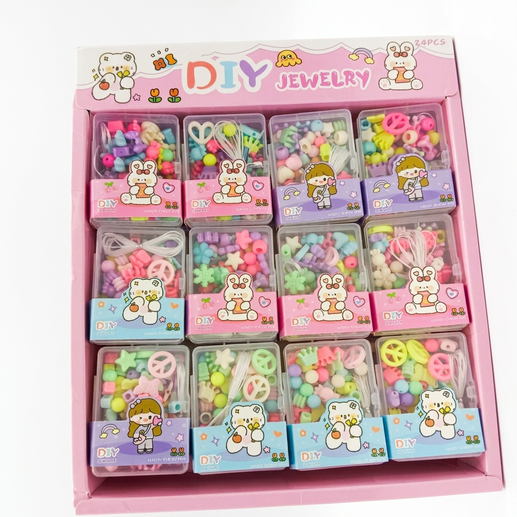 Urthn Cute Kids DIY Fashion Jewelry Set for Girls  (Set of 24)