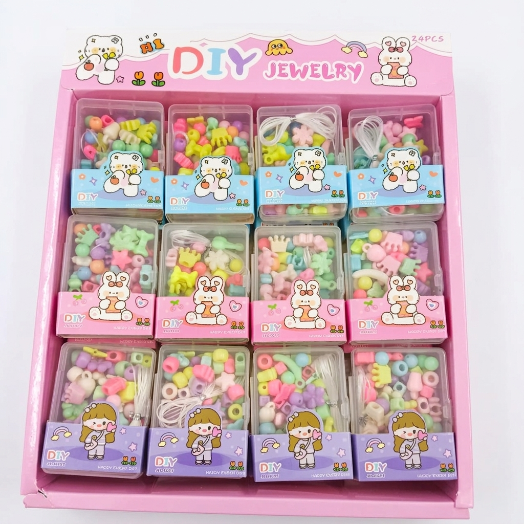 Urthn Cute Kids DIY Fashion Jewelry Set for Girls  (Set of 24)