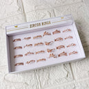 Urthn Premium Rose Gold Plated Assorted Design Crystal Stone Rings Set