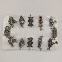Urthn Set of 12 Oxidised Plated Rings Combo