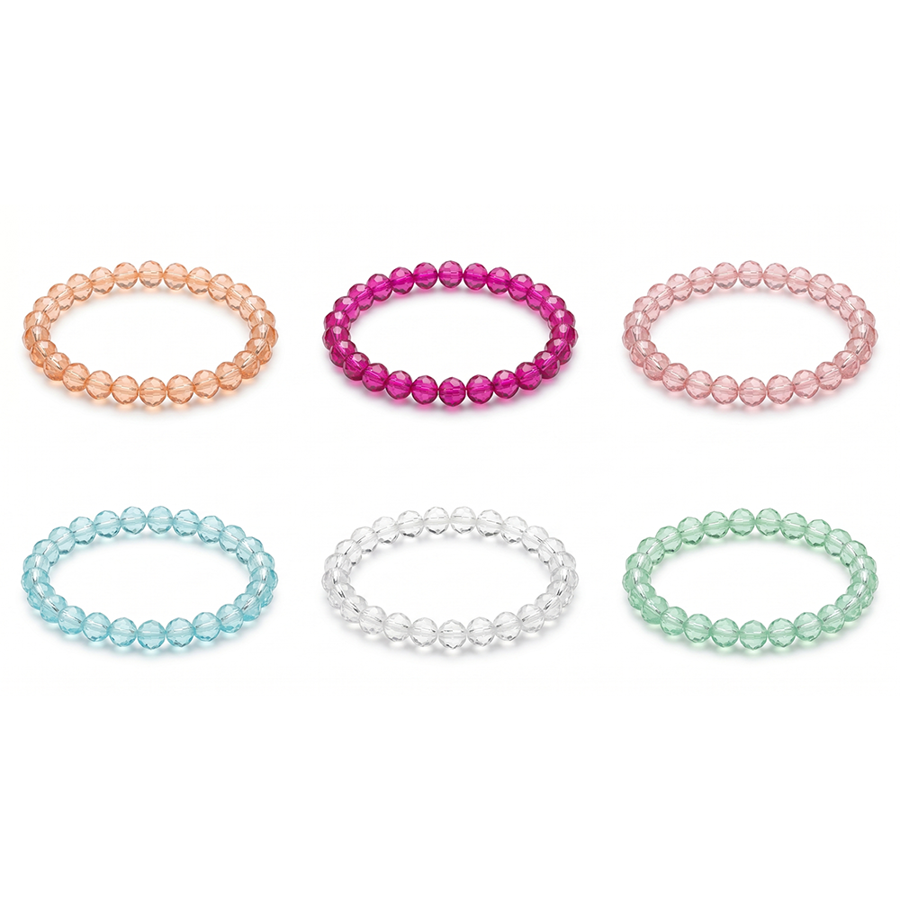 Urthn Elegant Colorful Beads Fashion Bracelet (Set Of 6)