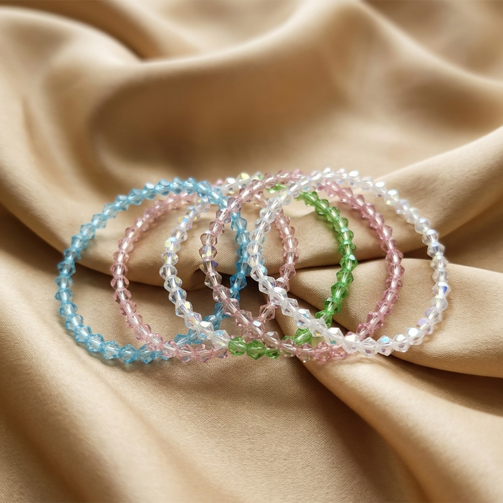 Urthn Elegant Colorful Beads Fashion Bracelet (Set Of 6)