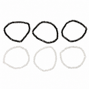 Urthn Elegant Black & White Beads Fashion Bracelet (Set Of 6)