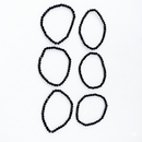Urthn Elegant Black Beads Fashion Bracelet (Set Of 6)