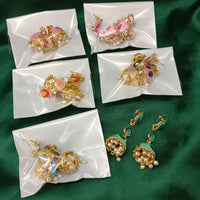 Urthn Gold Plated Assorted Color Set Of 6 Meenakari Earrings Combo 