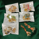 Urthn Gold Plated Assorted Color Set Of 6 Meenakari Earrings Combo 