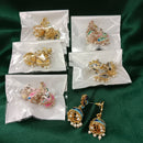 Urthn Gold Plated Assorted Color Set Of 6 Meenakari Earrings Combo 