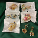 Urthn Gold Plated Assorted Color Set Of 6 Meenakari Earrings Combo 
