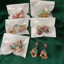 Urthn Gold Plated Assorted Color Set Of 6 Meenakari Earrings Combo 