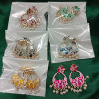 Urthn Gold Plated Assorted Color Set Of 6 Meenakari Earrings Combo 