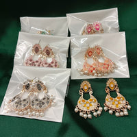 Urthn Gold Plated Assorted Color Set Of 6 Meenakari Earrings Combo 