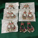 Urthn Gold Plated Assorted Color Set Of 6 Meenakari Earrings Combo 