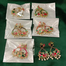 Urthn Gold Plated Assorted Color Set Of 6 Meenakari Earrings Combo 