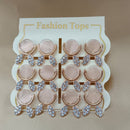 Urthn Monalisa Stone Stylish Set Of 6 Stud Earrings Combo 