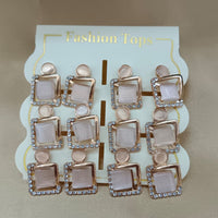Urthn Monalisa Stone Stylish Set Of 6 Stud Earrings Combo 