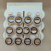 Urthn Monalisa Stone Stylish Set Of 6 Stud Earrings Combo 