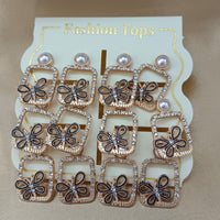 Urthn Monalisa Stone Stylish Set Of 6 Stud Earrings Combo 