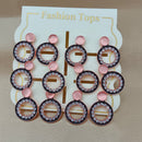 Urthn Monalisa Stone Stylish Set Of 6 Stud Earrings Combo 