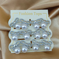 Urthn Pearl And Austrain Stone Set Of 6 Stud Earrings Combo