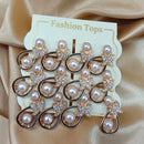 Urthn Pearl And Austrain Stone Set Of 6 Stud Earrings Combo