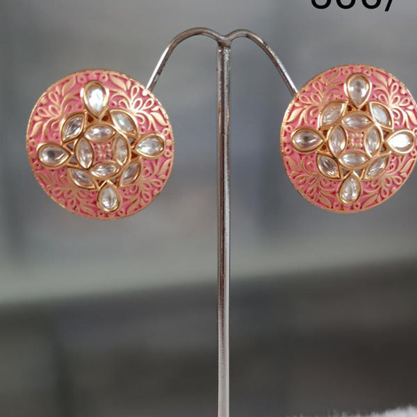 Tarangavi Gold Plated Meenakari Stud Earrings