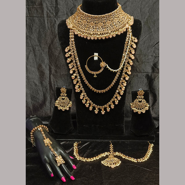 Tarangavi Copper Gold Reverse AD Stone Bridal Set