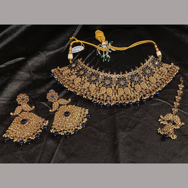 Tarangavi Copper Gold Reverse AD Stone Necklace Set