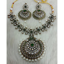 Tarangavi Copper Gold Plated Royal Polki Kundan Stone And Beads Necklace Set