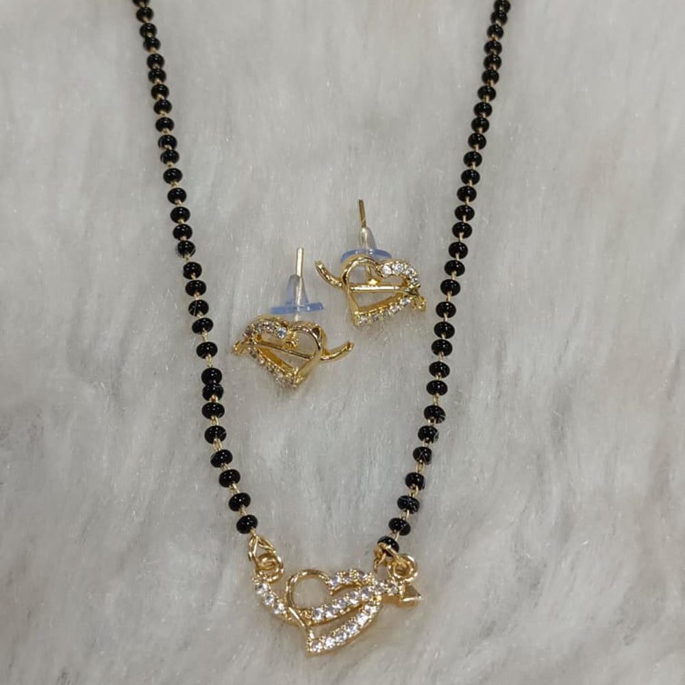 Tarangavi Austrian Stone And Black Beads Designer Mangalsutra