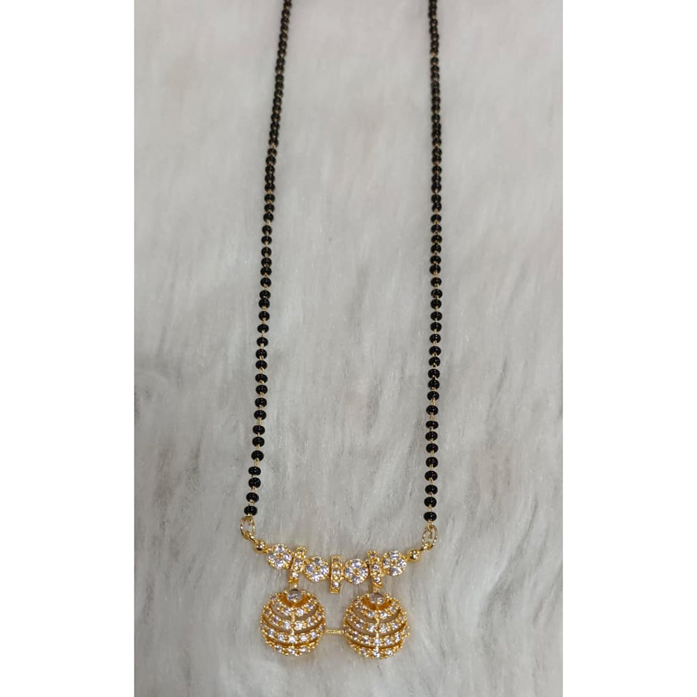 Tarangavi Austrian Stone And Black Beads Designer Mangalsutra