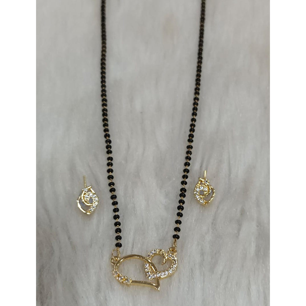 Tarangavi Austrian Stone And Black Beads Designer Mangalsutra-(Pack of 12)