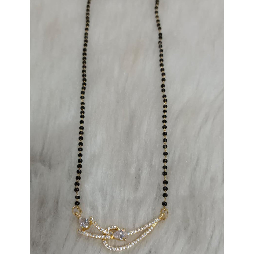 Tarangavi Austrian Stone And Black Beads Designer Mangalsutra-(Pack of 12)