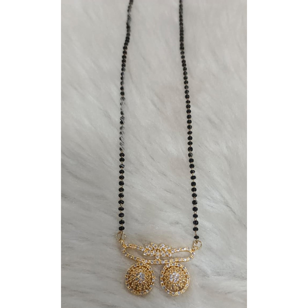 Tarangavi Austrian Stone And Black Beads Designer Mangalsutr-(Pack of 12)